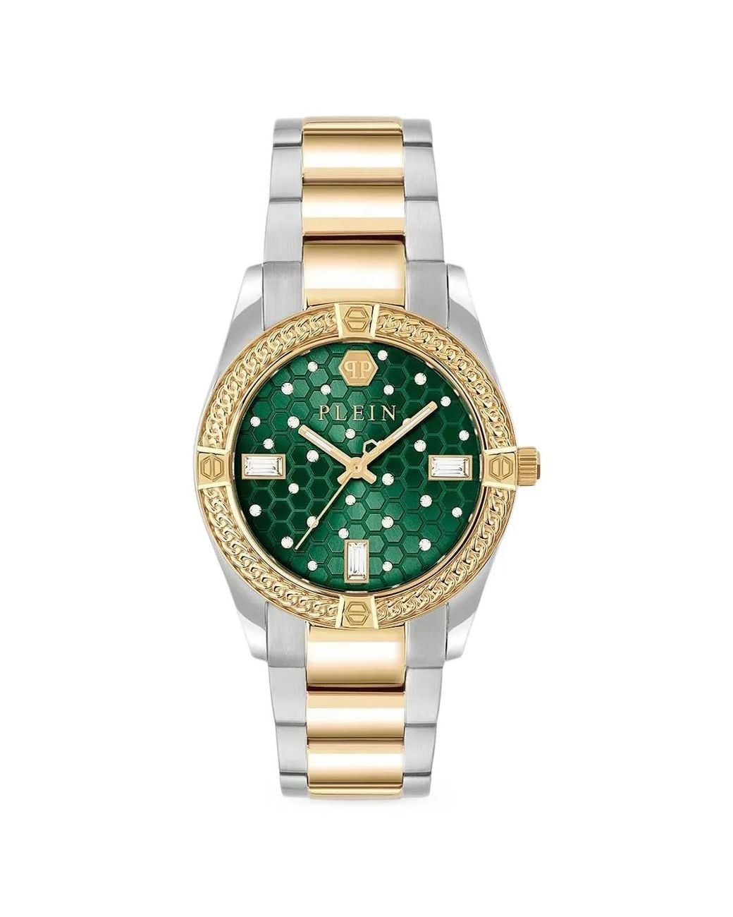 Philipp Plein Metallic 36Mm Chain-Link Bezel Watch