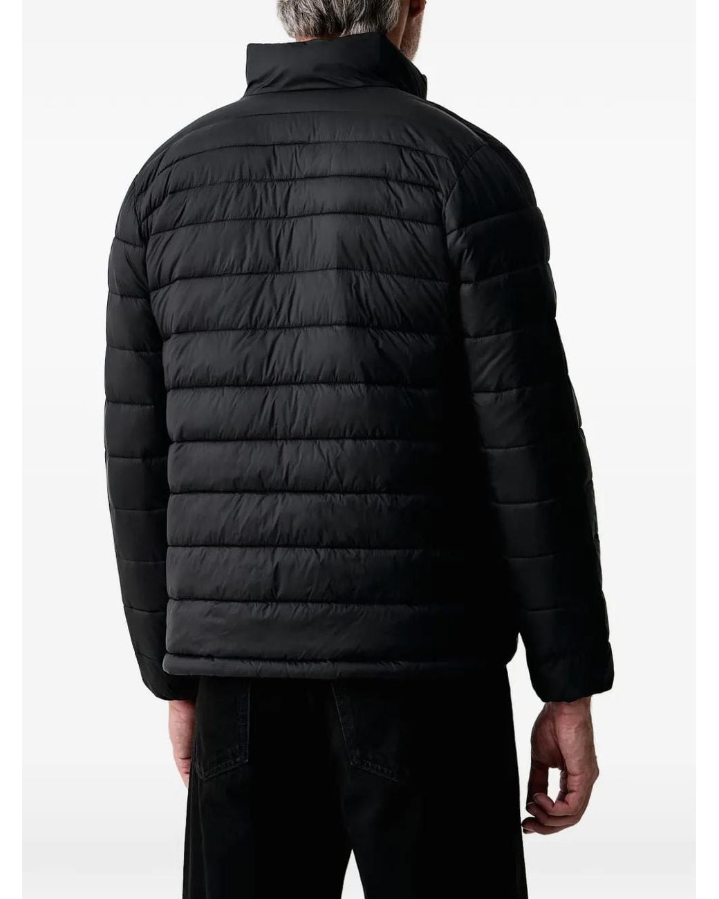 Lindbergh Black Quilted Logo-Print Jacket for men