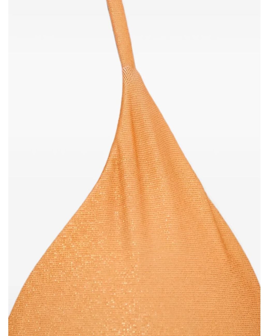 Guess White Glitter-Effect Triangle Bikini Top