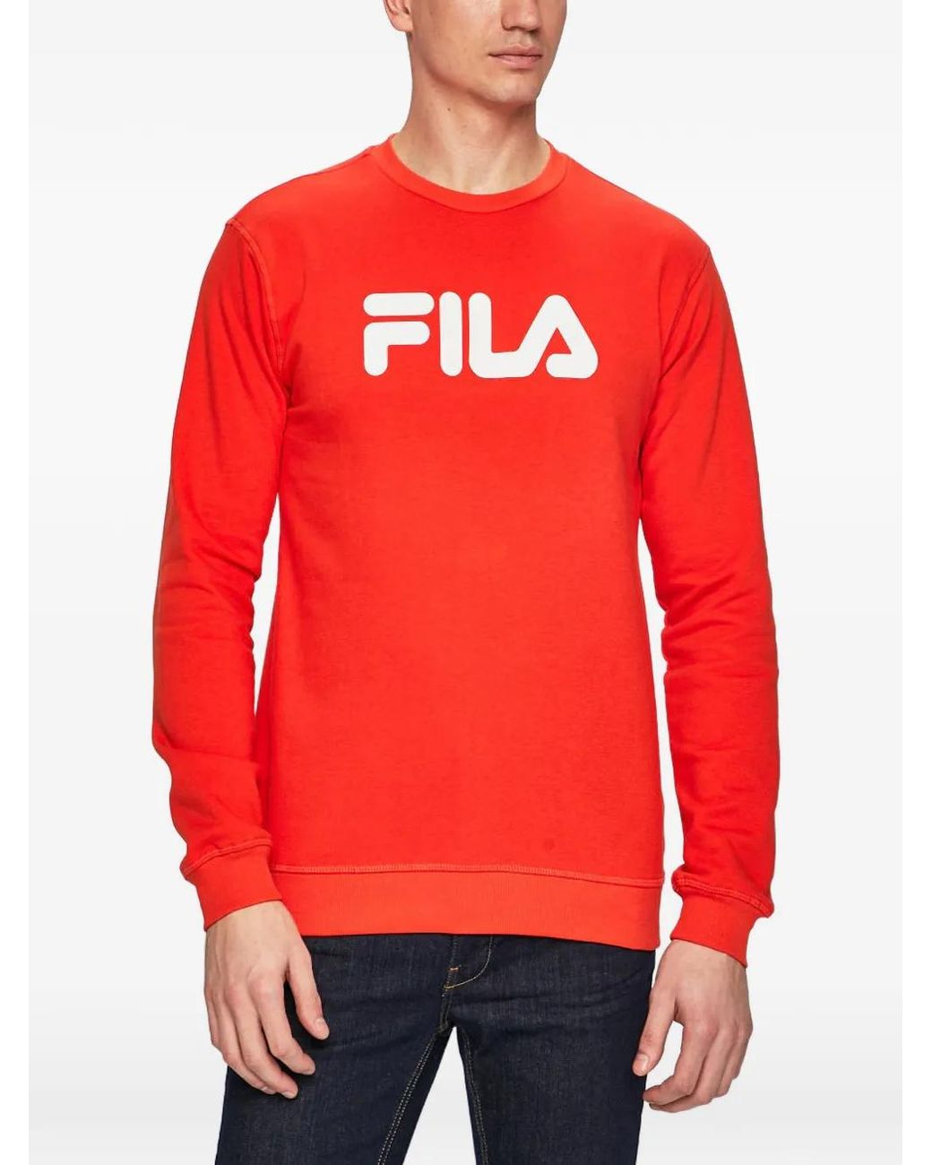Fila Red Crewneck Logo Sweatshirt