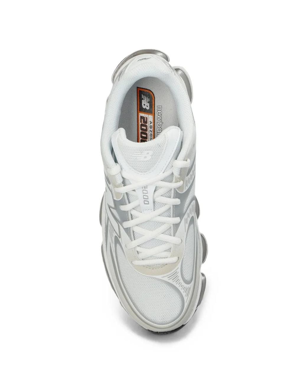 New Balance White Abzorb Logo-Patch Sneakers