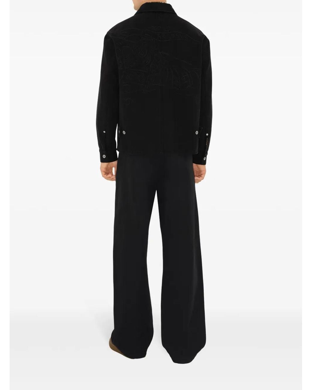 Burberry Black Ekd Cotton Overshirt Jacket for men