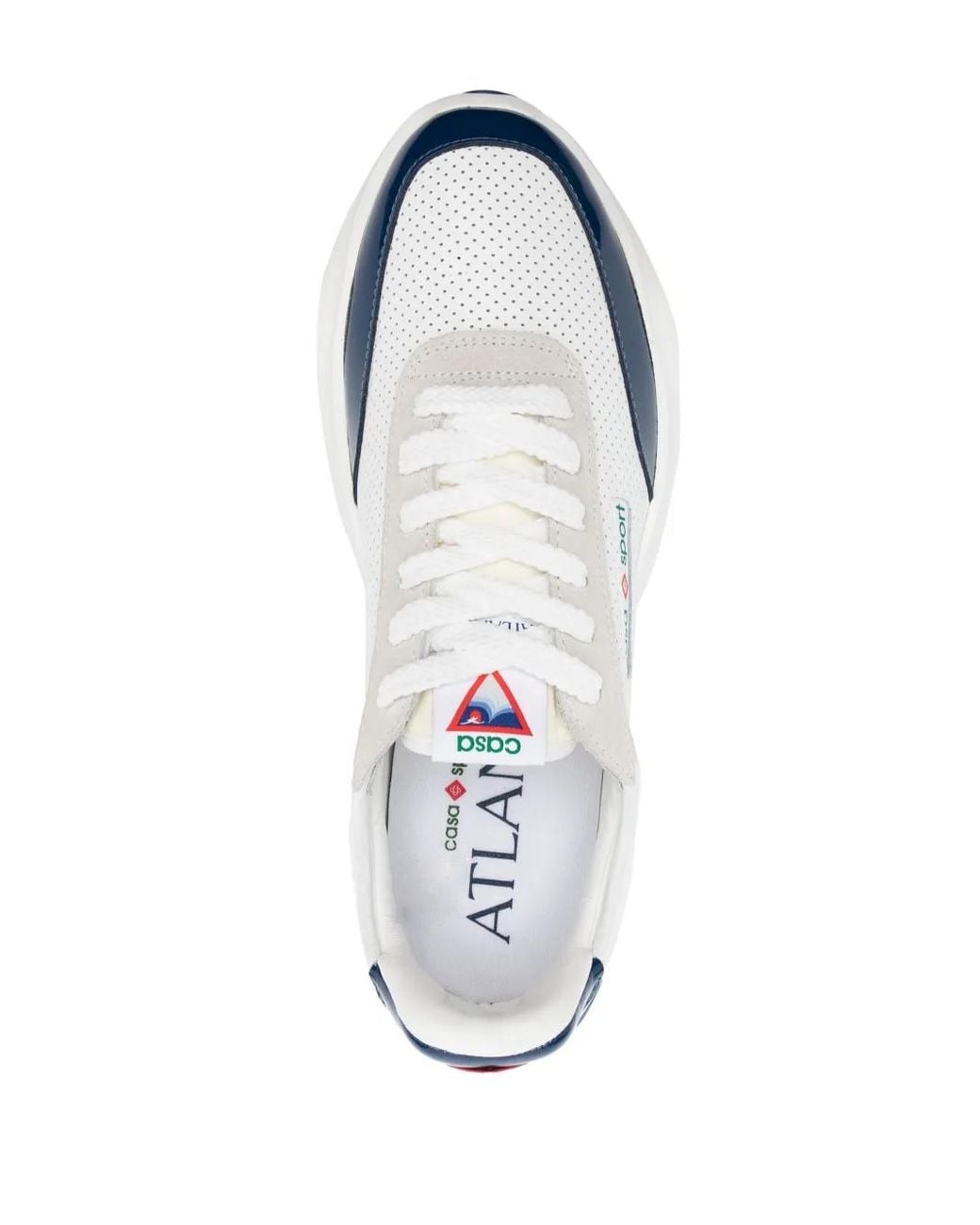 Casablanca White Logo-Patch Lace-Up Sneakers for men
