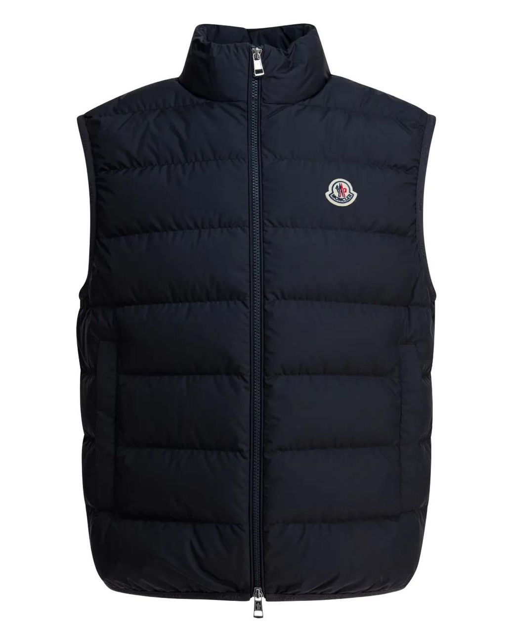 Moncler Gefütterte Weste mit Reißverschluss in Blau für Herren