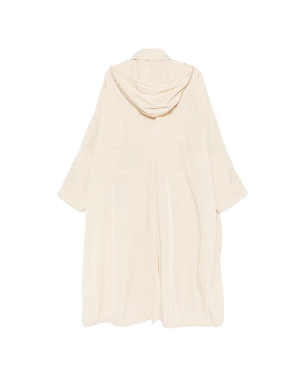 Sportmax White Buttoned Hooded Coat