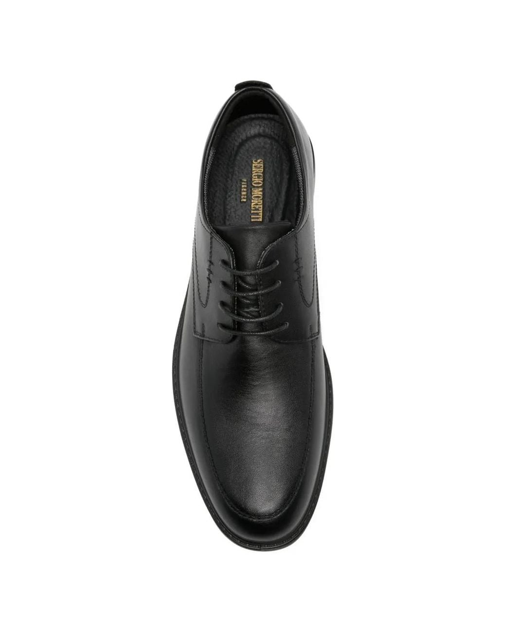 SERGIO MORETTI FIRENZE Black Lace-Up Derby Shoes for men
