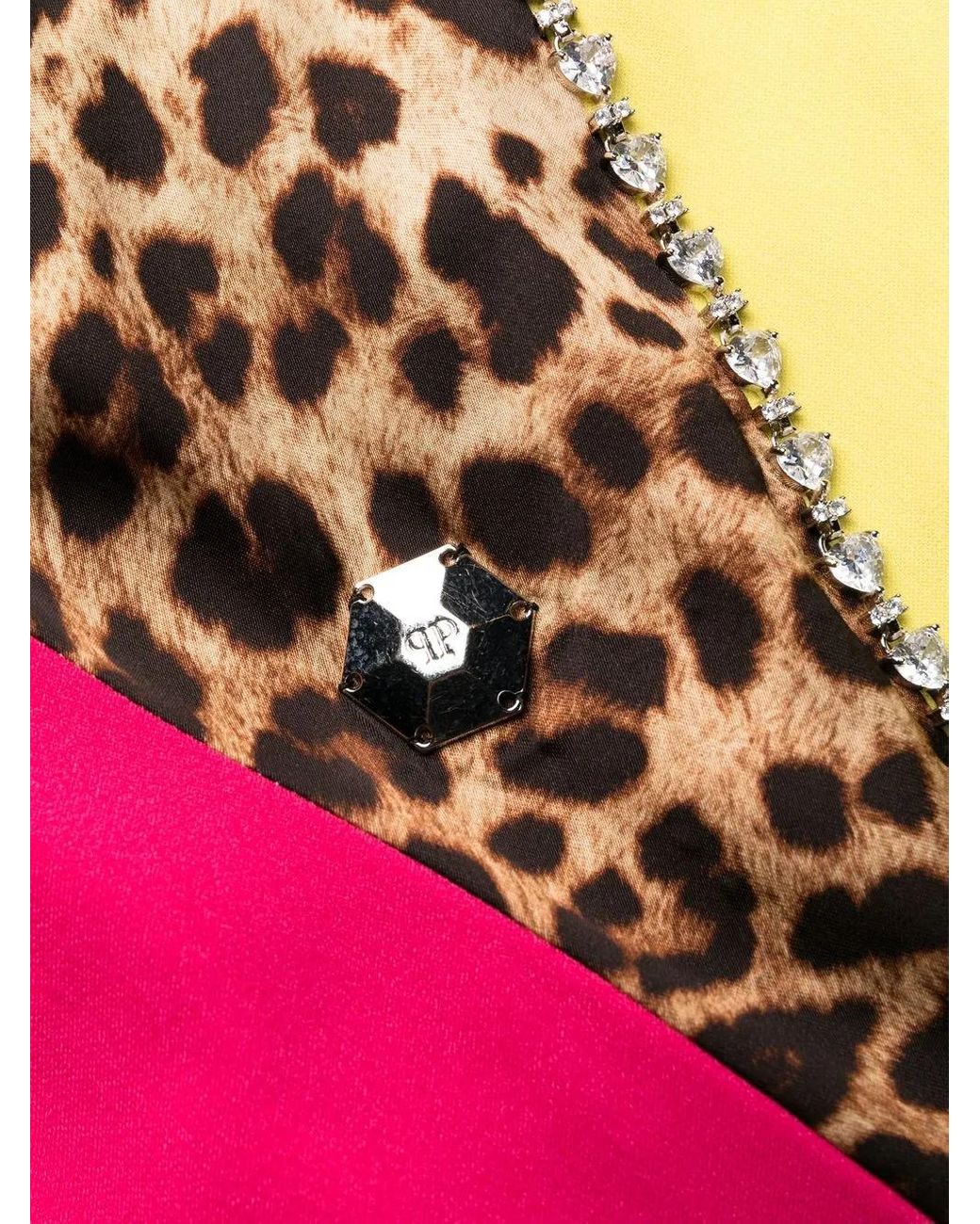 Philipp Plein Jurk Met Patchwork in het Pink