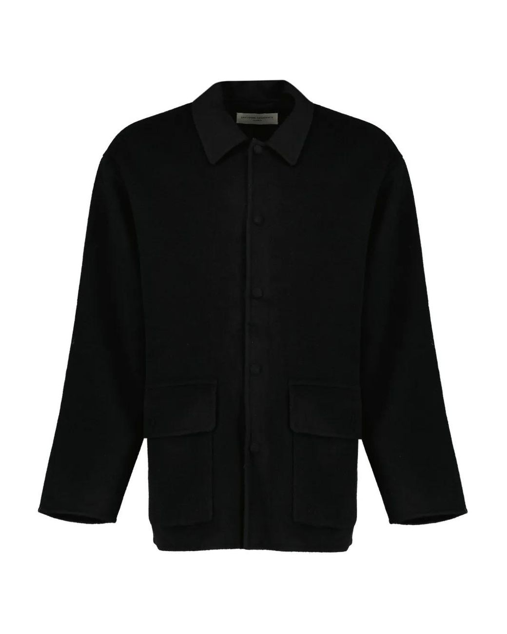 Officine Generale Black Vasco Coat for men