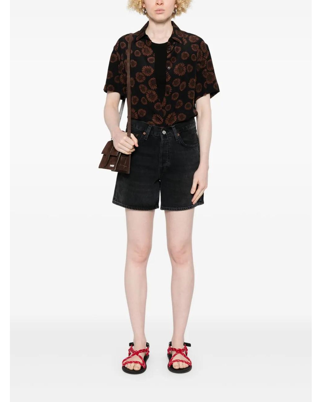 Agolde Black Indra Shorts