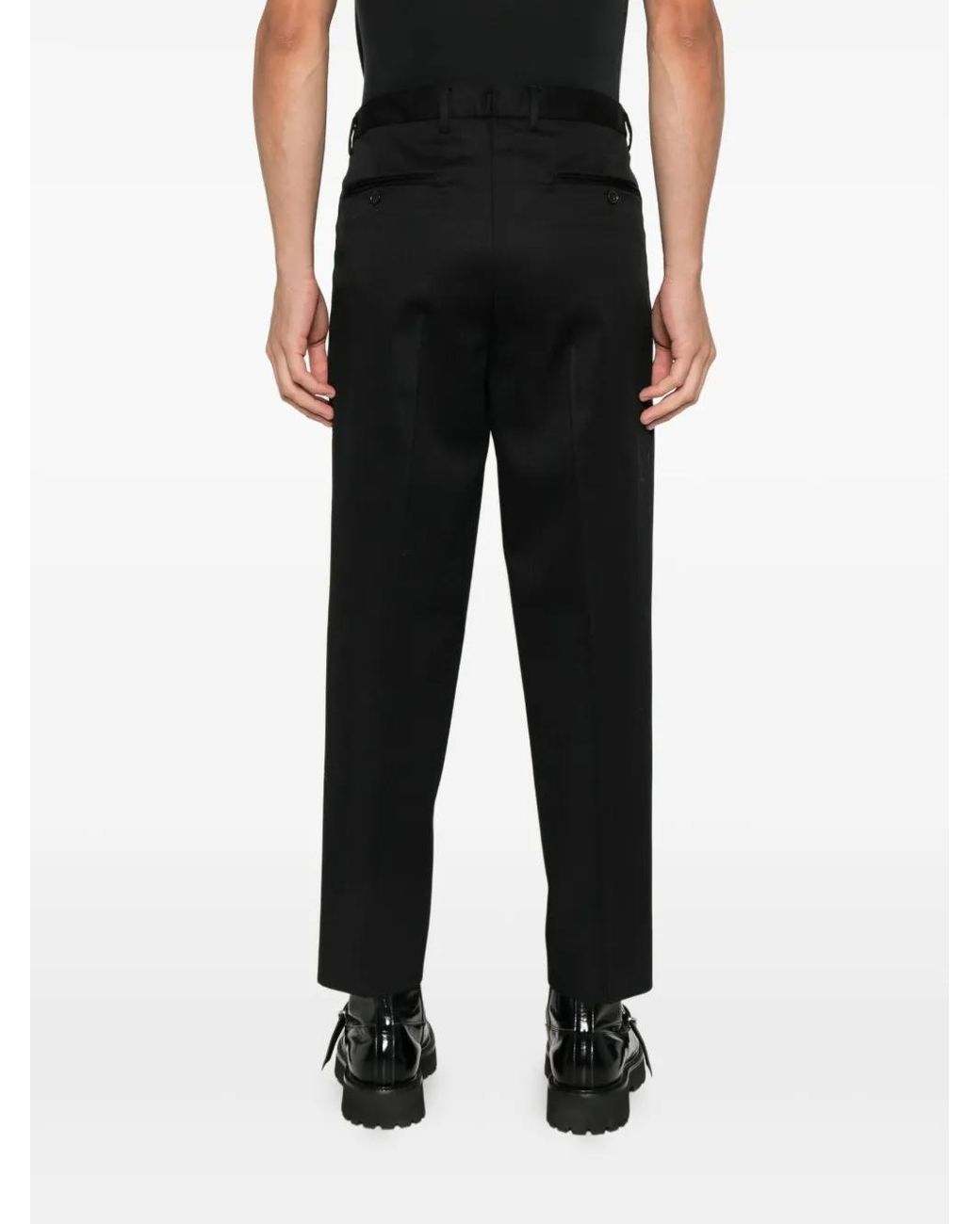 Briglia 1949 Black Pleated Wool Trousers for men