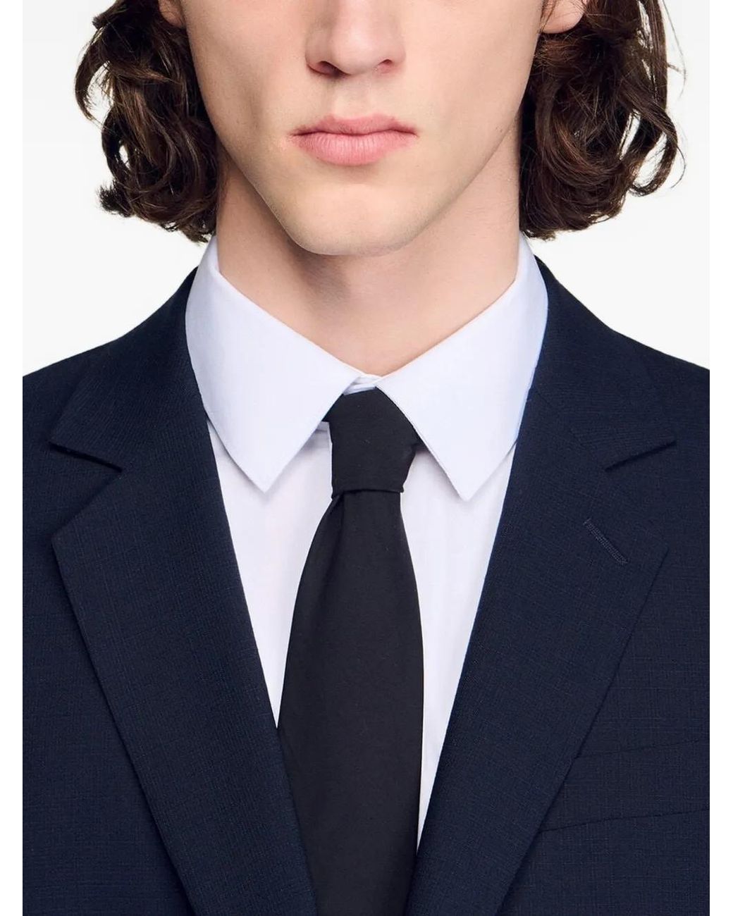Sandro Blue Micro Check Button Blazer for men