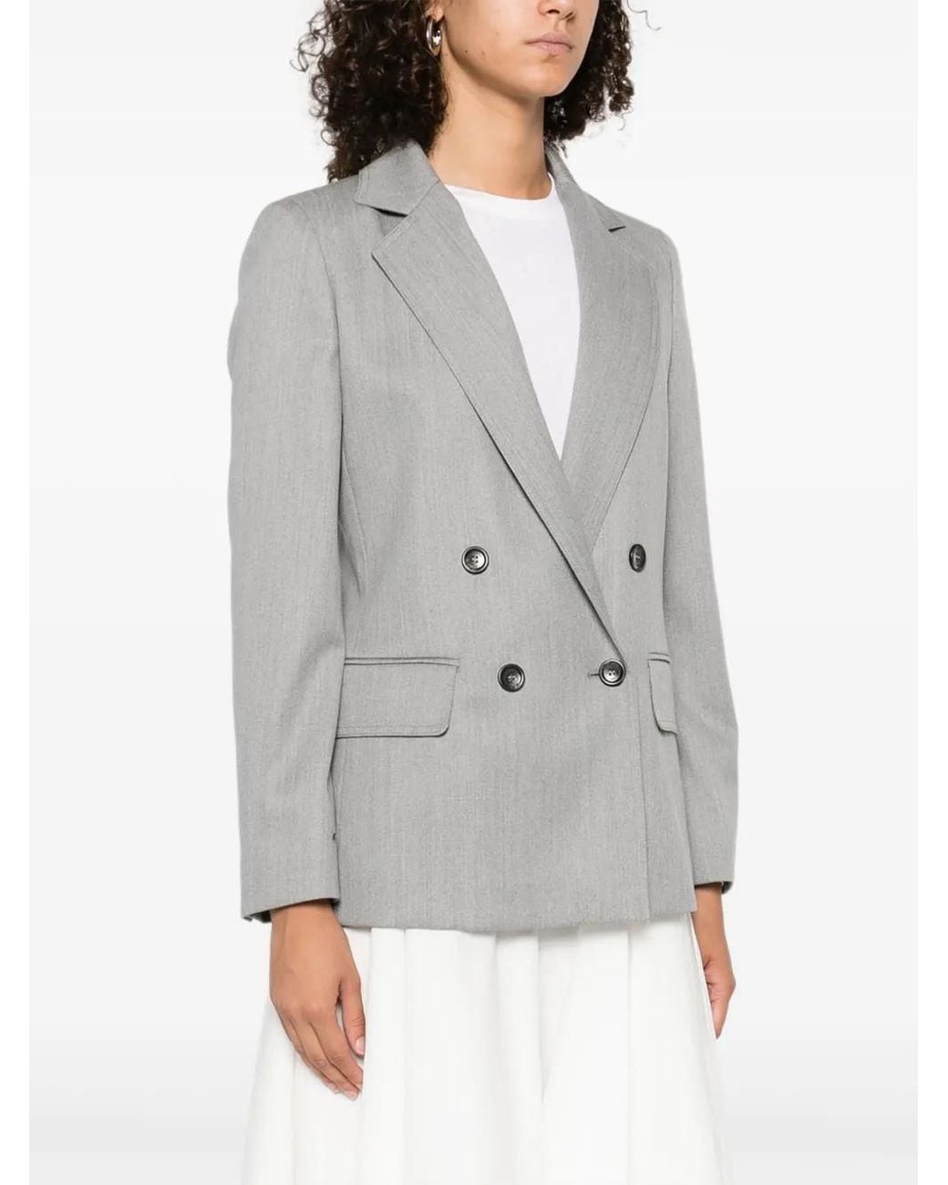 Max Mara Gray Double-Breasted Blazer