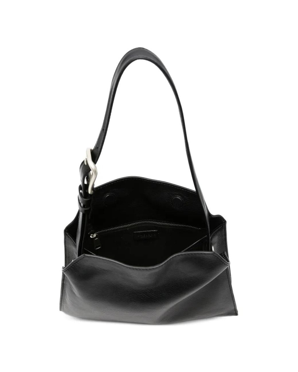 Orciani Black Small Trinity Lagoon Leather Shoulder Bag