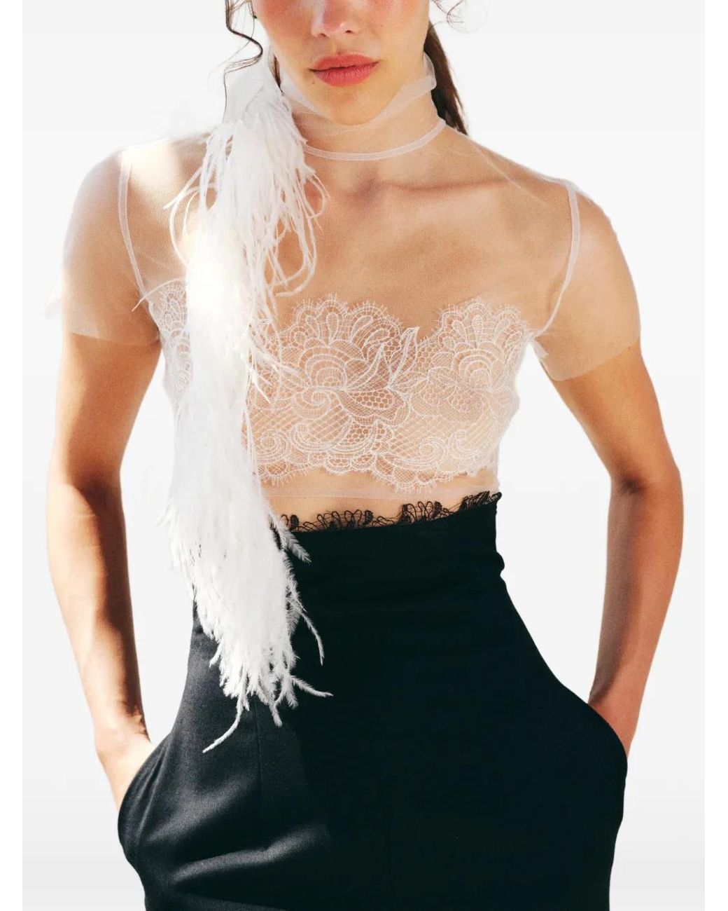 MANURI White Bambi Lace Blouse
