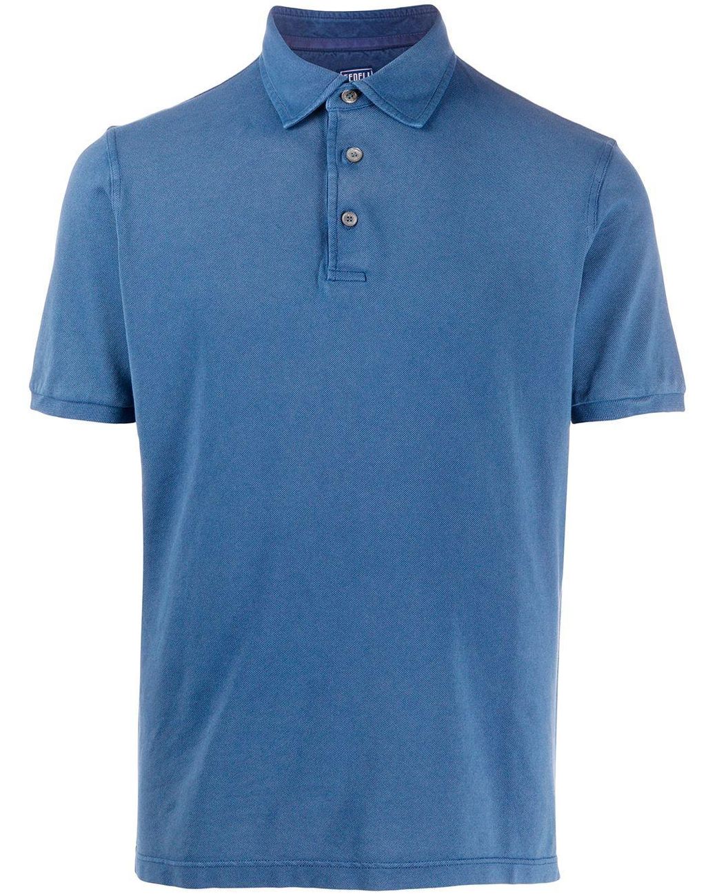 Fedeli Cotton Plain Polo Shirt in Blue for Men - Lyst