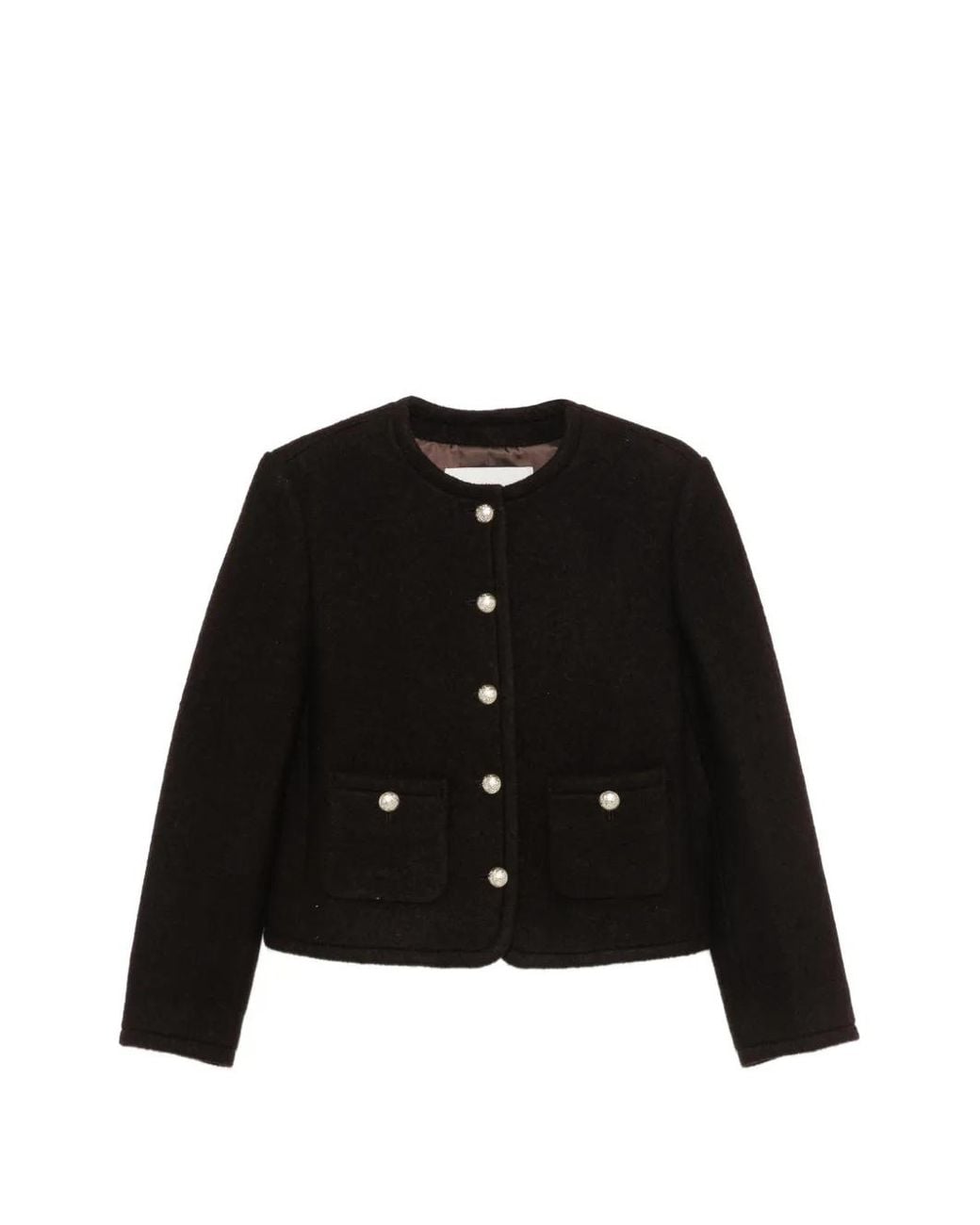 DUNST Black Button-Up Collarless Jacket