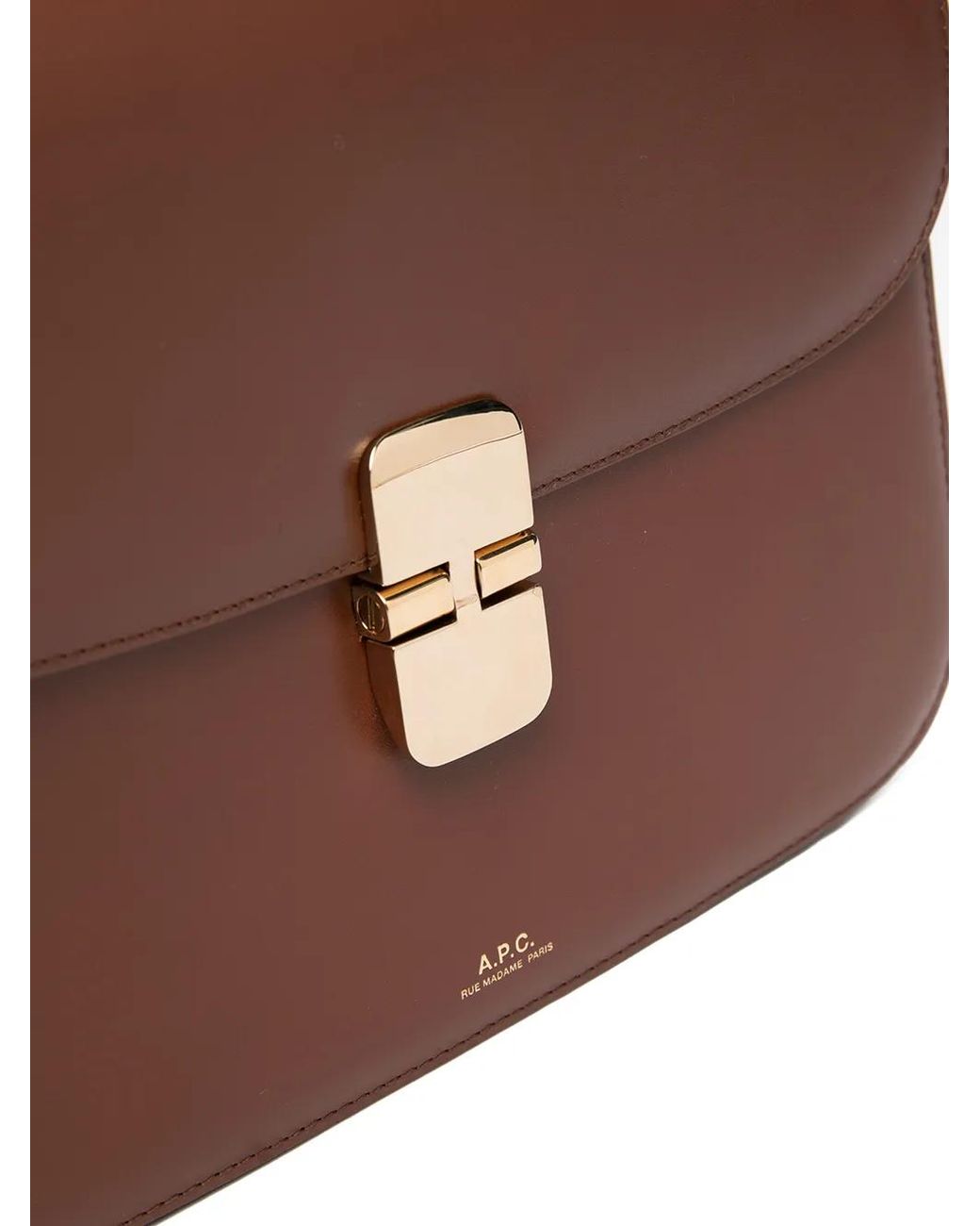 Borsa A Spalla Con Logo di A.P.C. in Brown