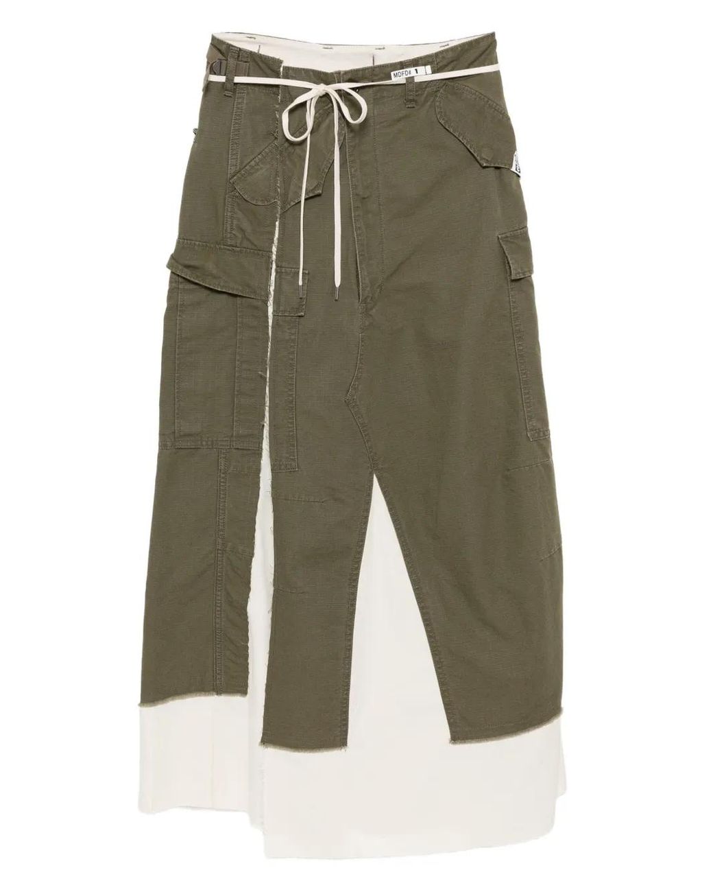 Maison Mihara Yasuhiro Green Distressed Cotton Cargo Skirt