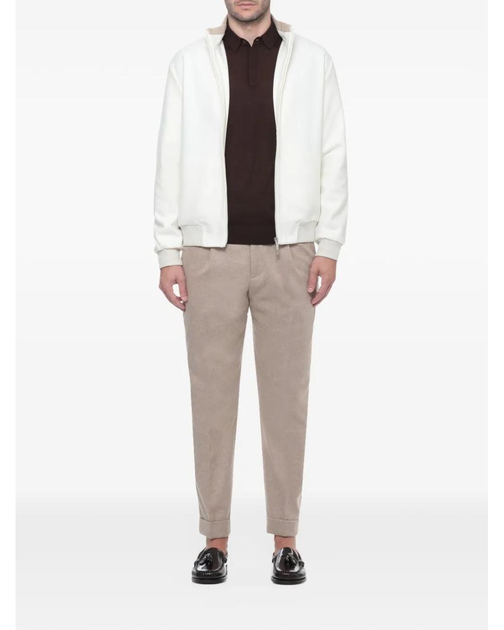 Devore White Veste Zippée À Col Montant for men