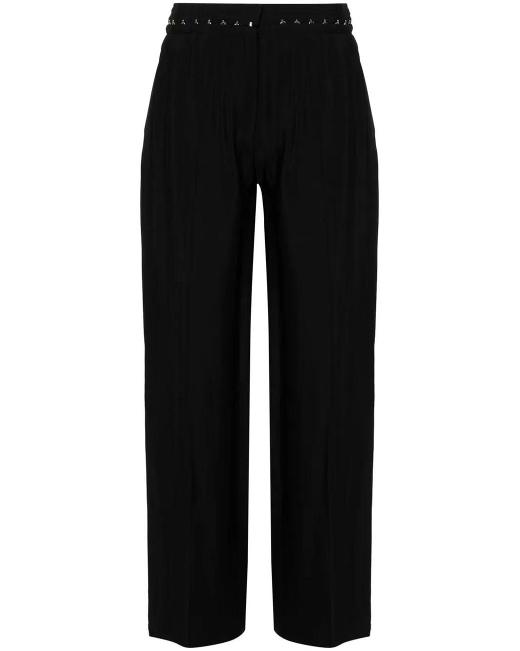Mugler Black Hook-Eye Wide Trousers