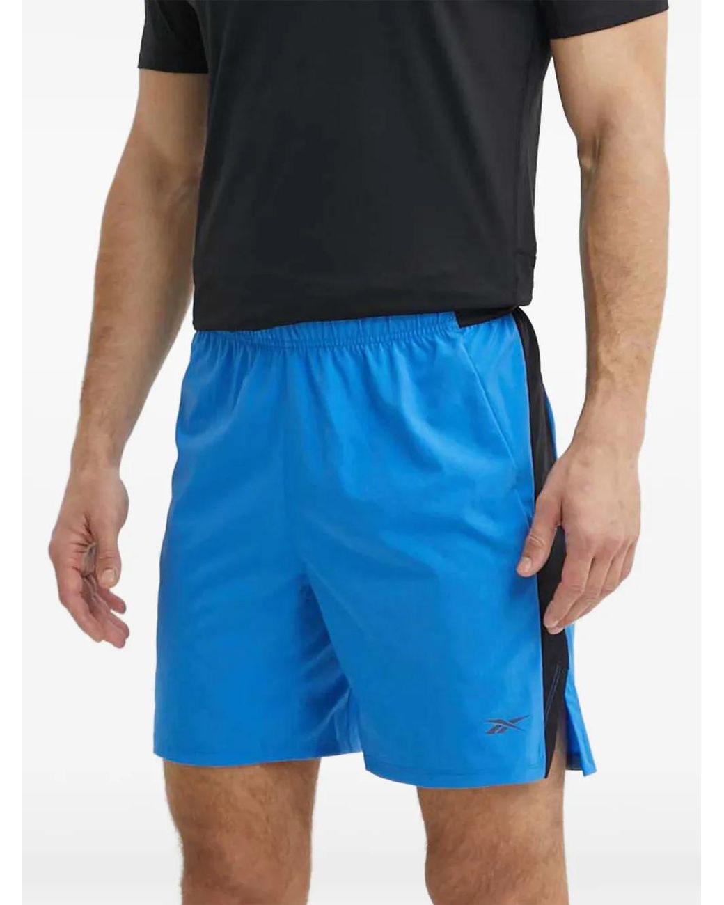 Reebok Blue Speed 4.0 Side-Stripe Track Shorts for men