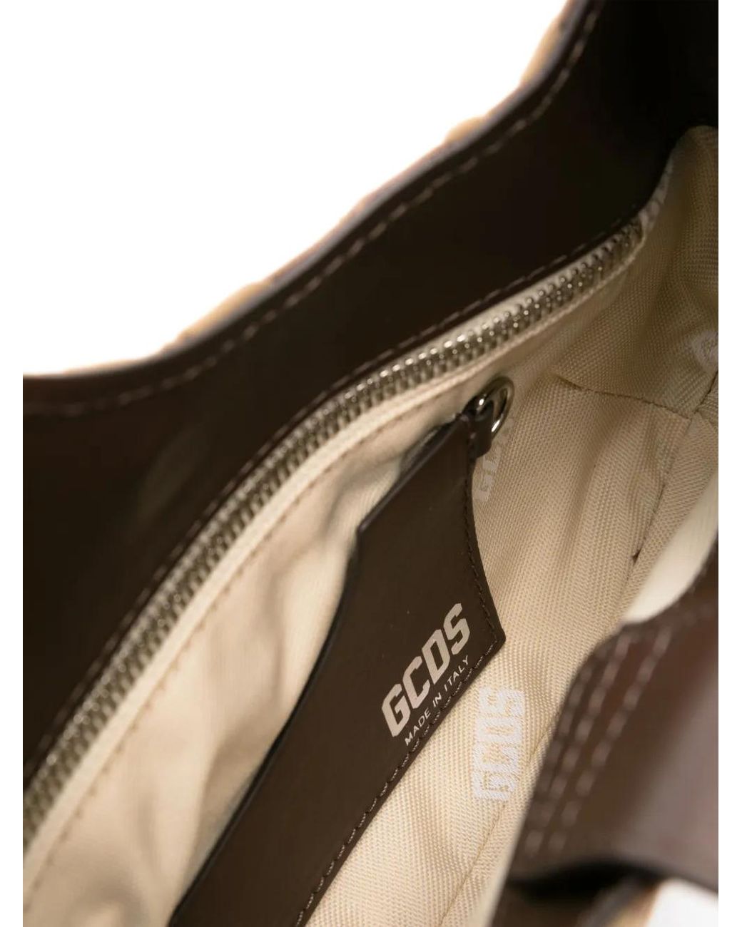 Gcds Brown Comma Monogram-Embossed Small Shoulder Bag