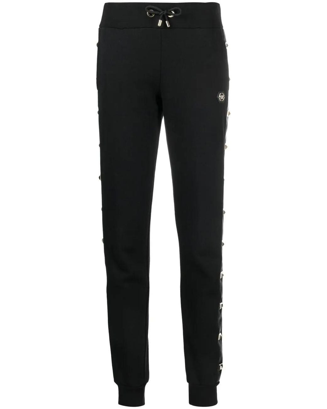 Philipp Plein Studded Side Panel Track Pants Black
