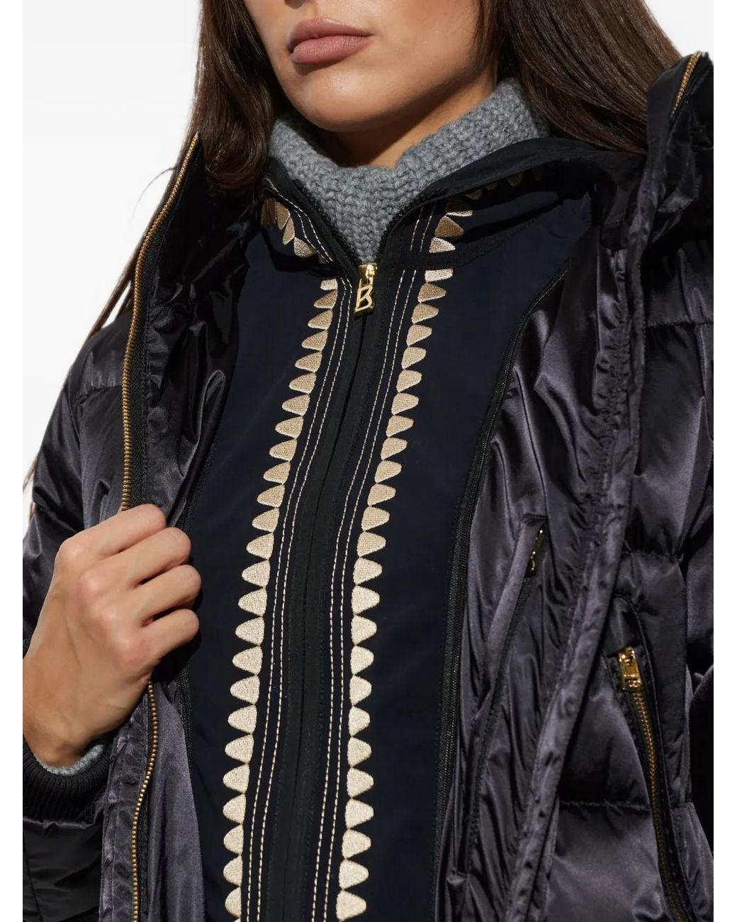 Bogner Black Quilted Hooded Coat