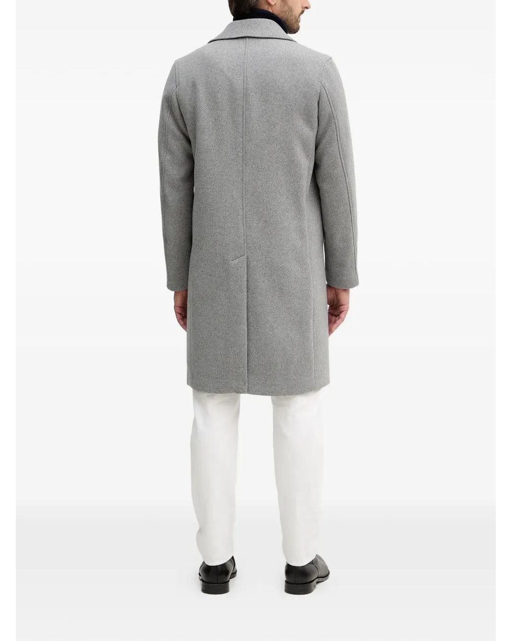 Sisley Gray Single-Breasted Coat for men