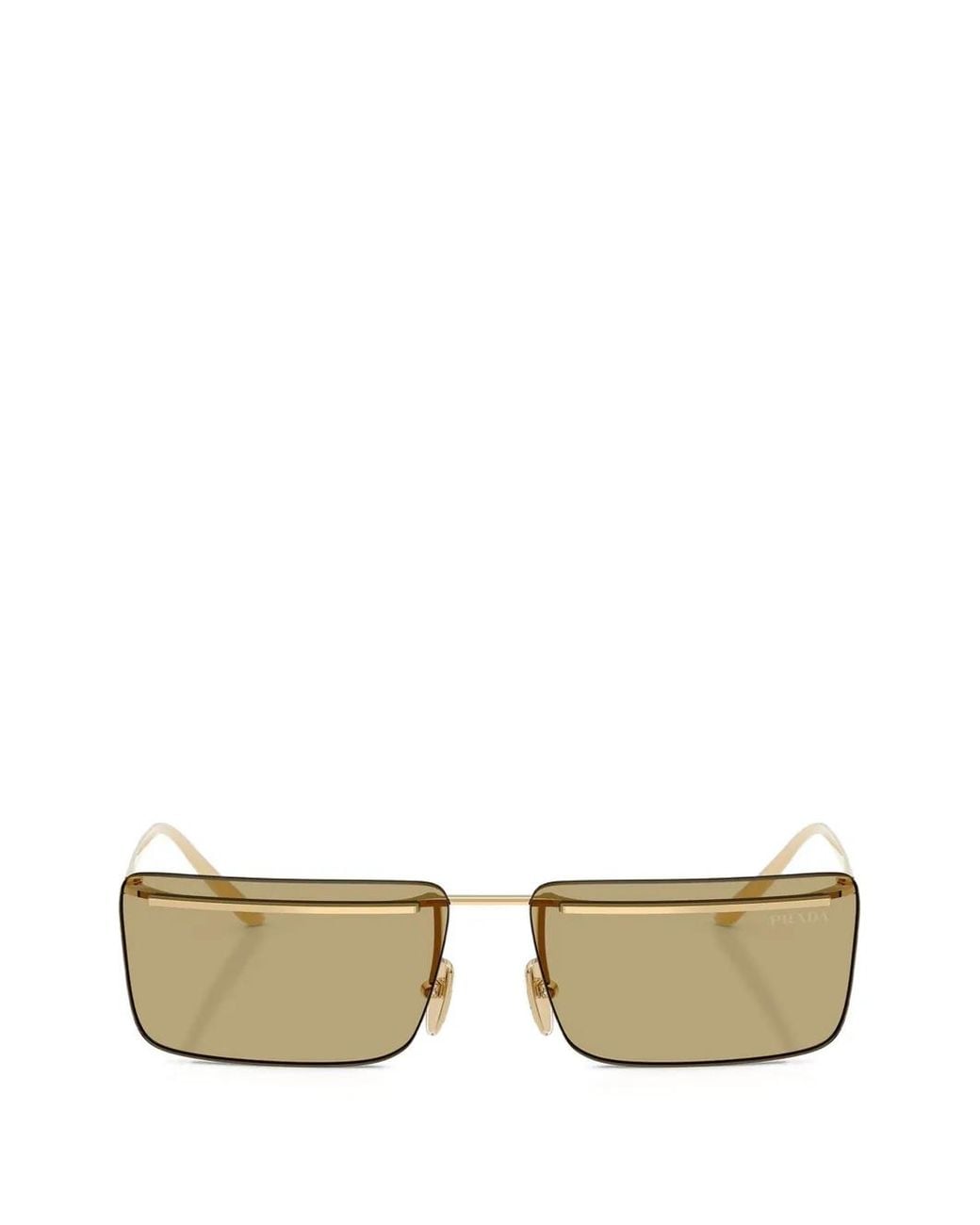 Prada White Rectangle-Frame Sunglasses for men
