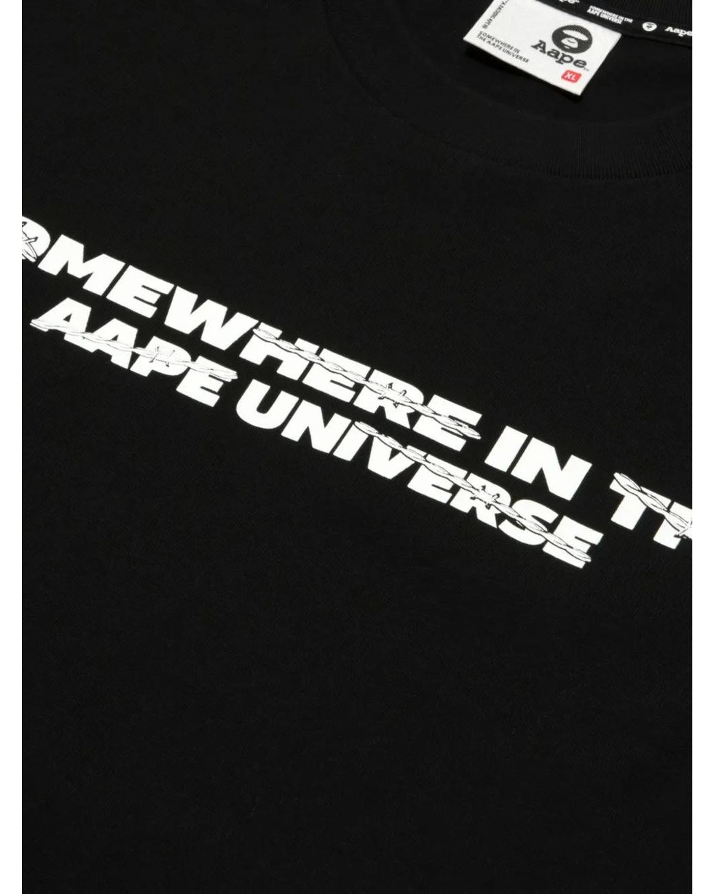 Aape By A Bathing Ape Black Graphic-Print T-Shirt for men