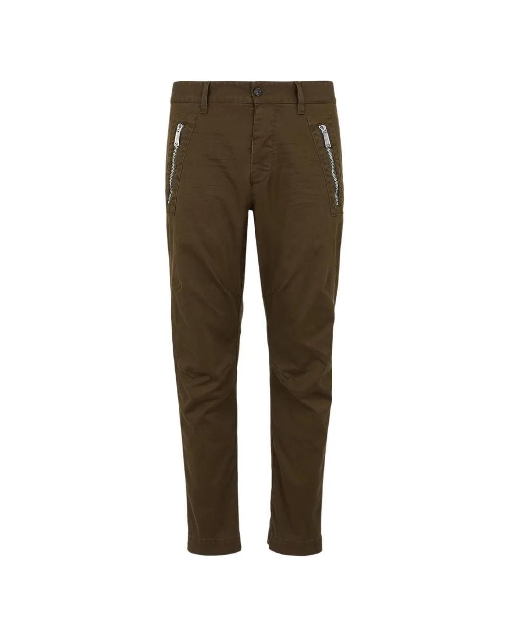 DSquared² Green Zipped Chino Trousers for men