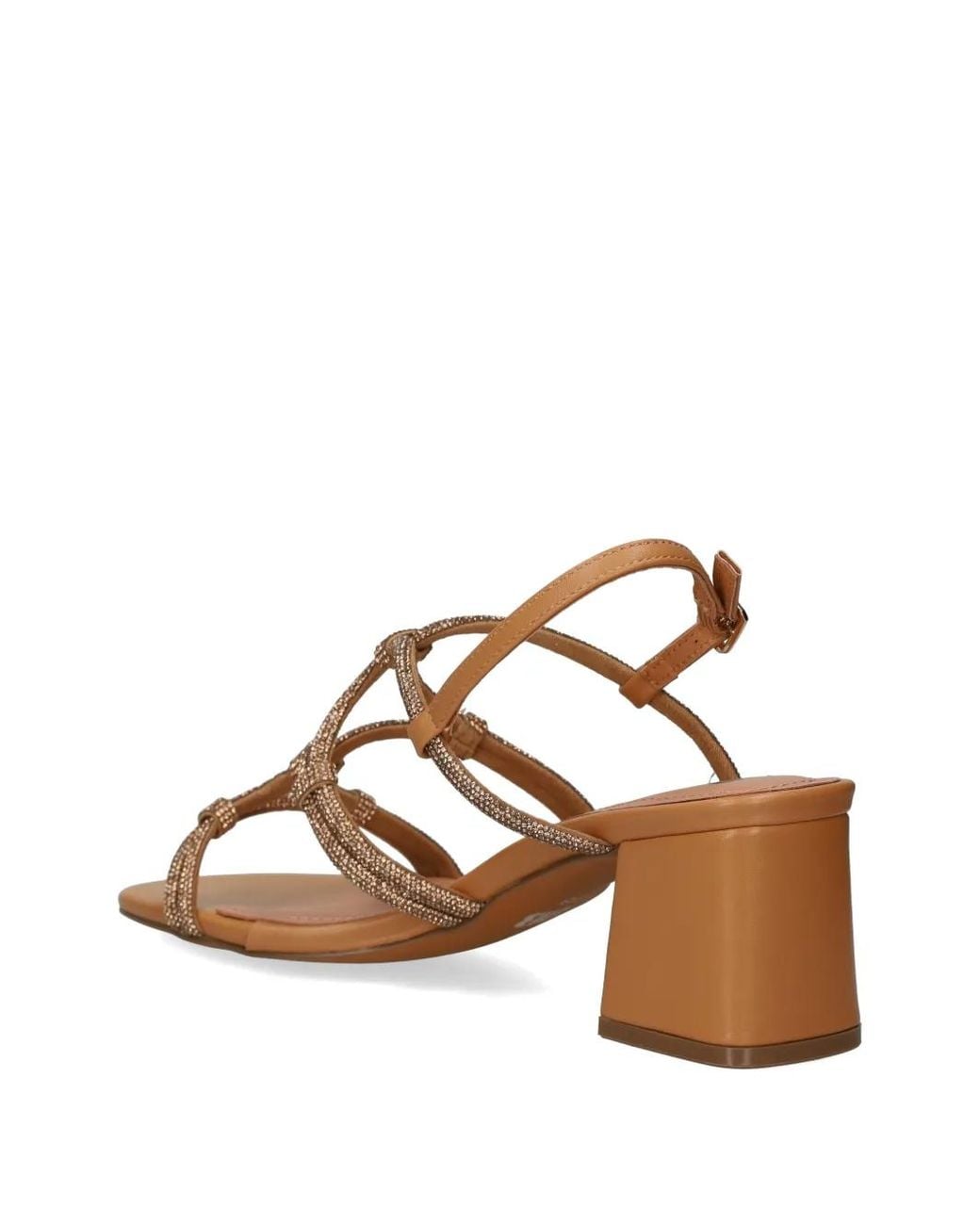 Bibi Lou Brown Quail Crystal-Embellished Multi-Strap Sandals
