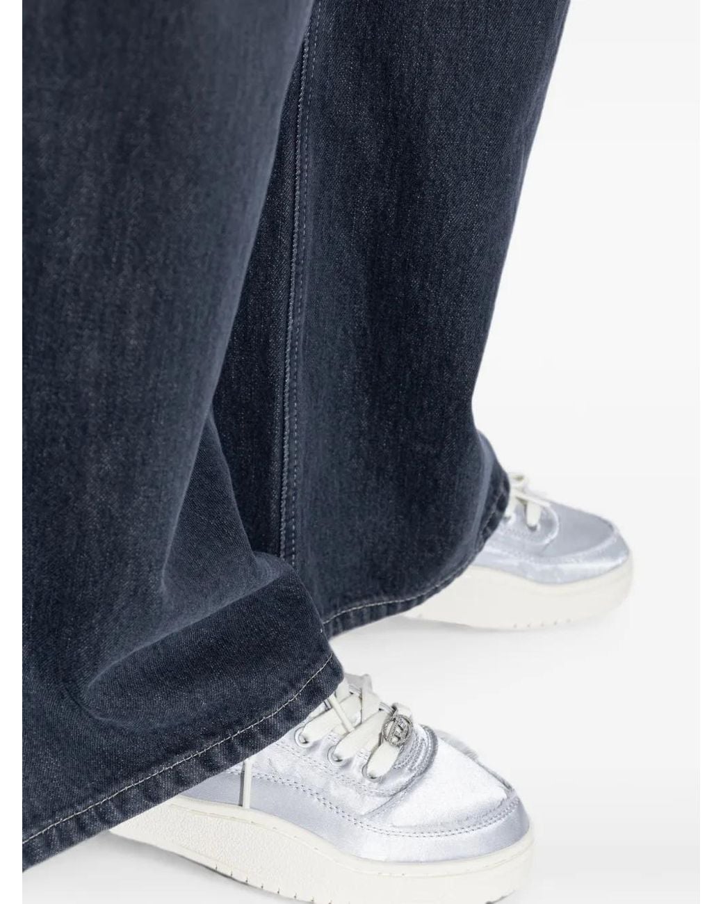 DIESEL White S-Tracker-D Low Metallic-Effect Sneakers
