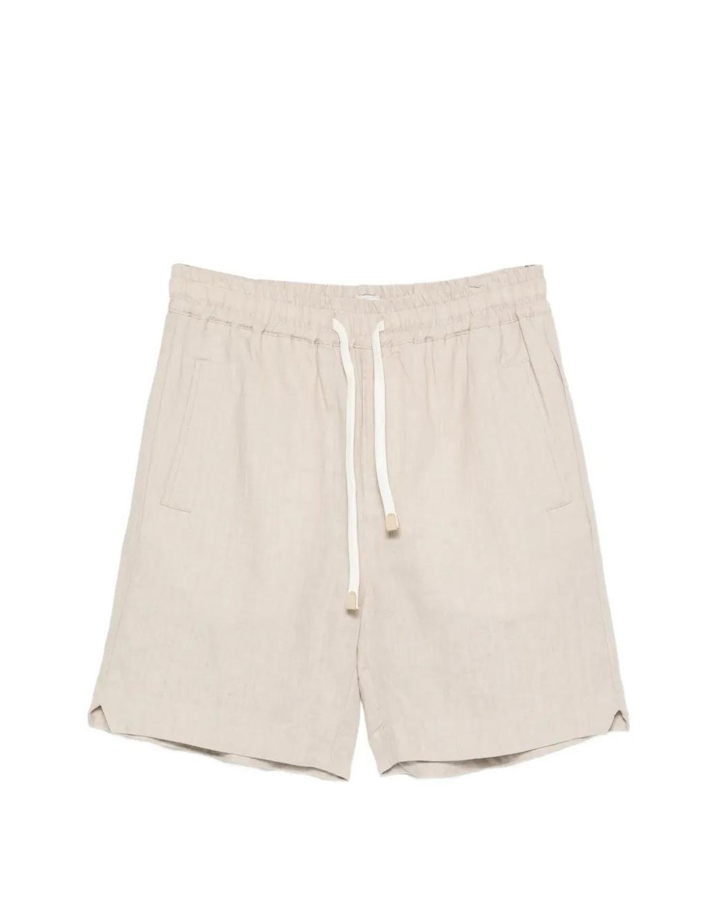 Eleventy Natural Drawstring Deck Shorts for men