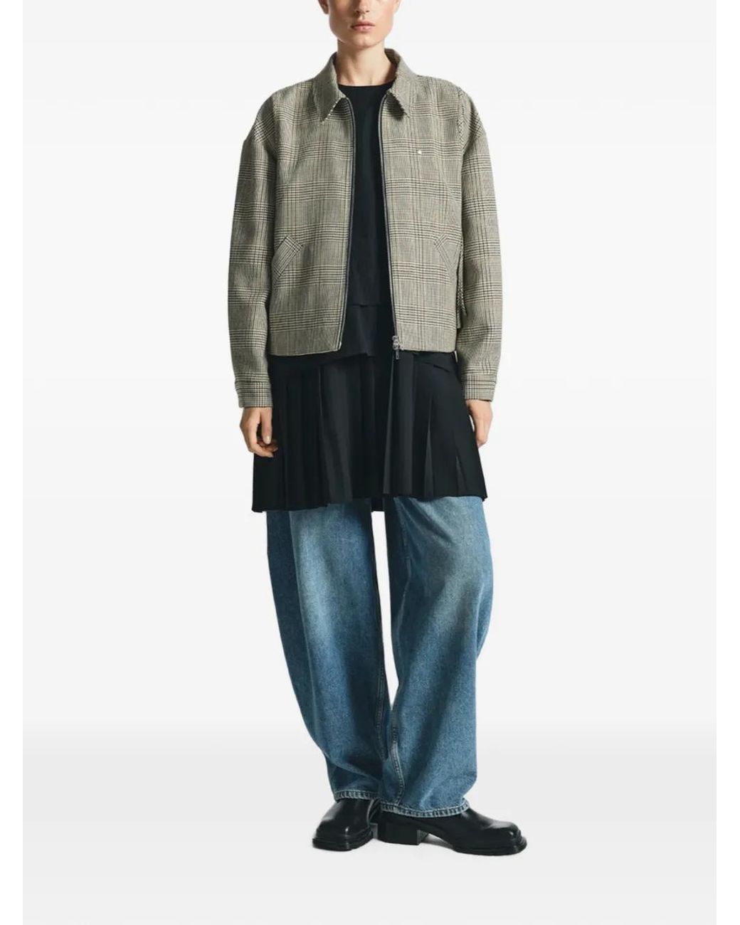 Stel Gray Check Tie-Side Jacket