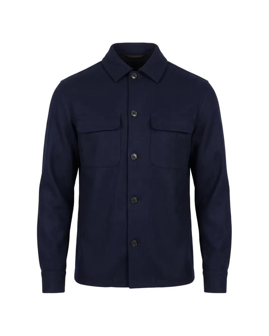 Incotex Blue Button-Up Shirt Jacket for men