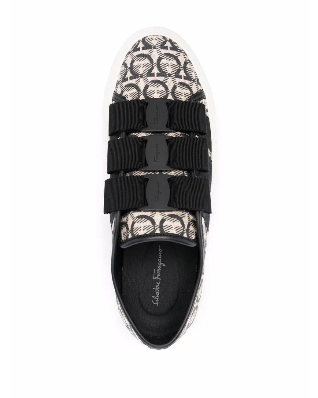 Ferragamo Black Gancini And Vara Bow Low-Top Sneakers