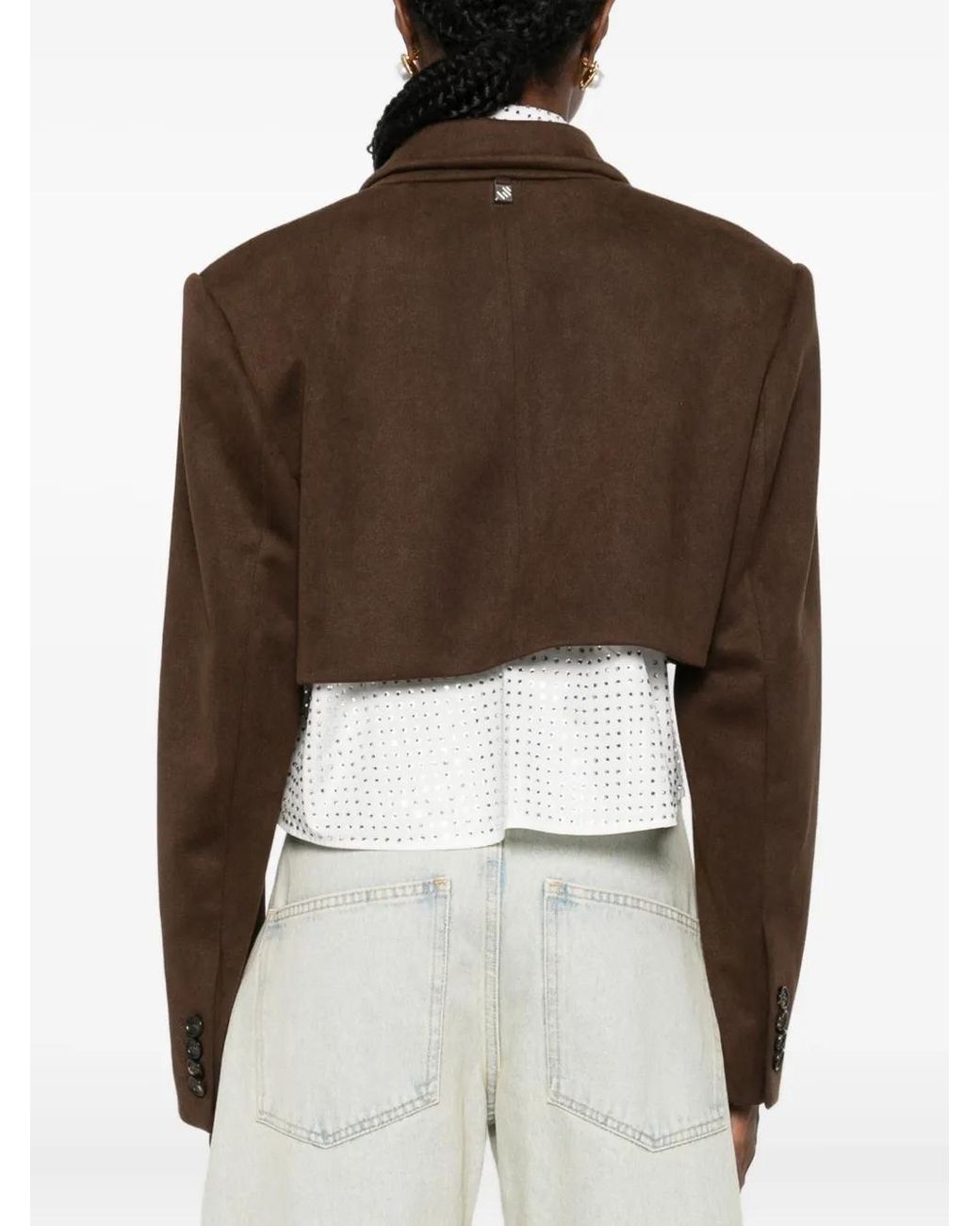 GIUSEPPE DI MORABITO Brown Single-Breasted Cropped Jacket