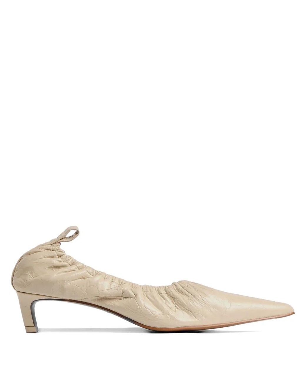 12 STOREEZ Natural 40Mm Crinkled-Leather Pumps
