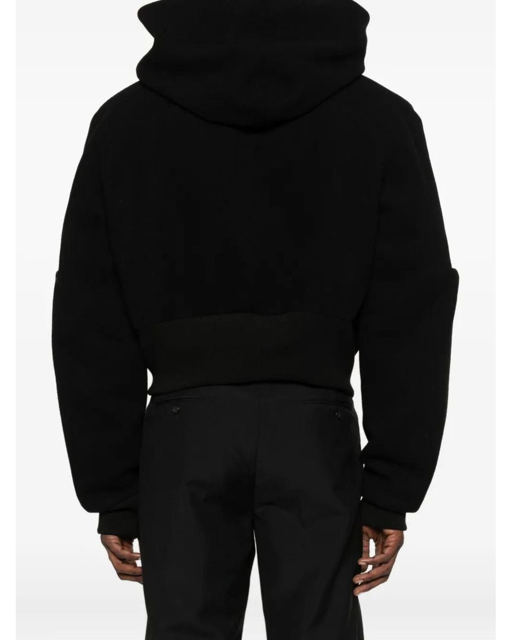 Rick Owens Black Hooded Zip-Up Jacket for men