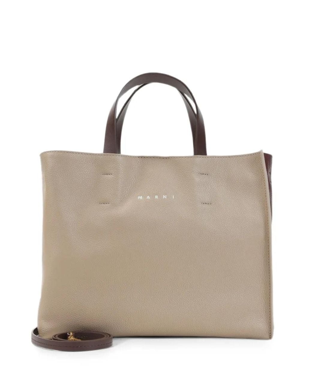 Marni Natural Logo-Print Tote Bag