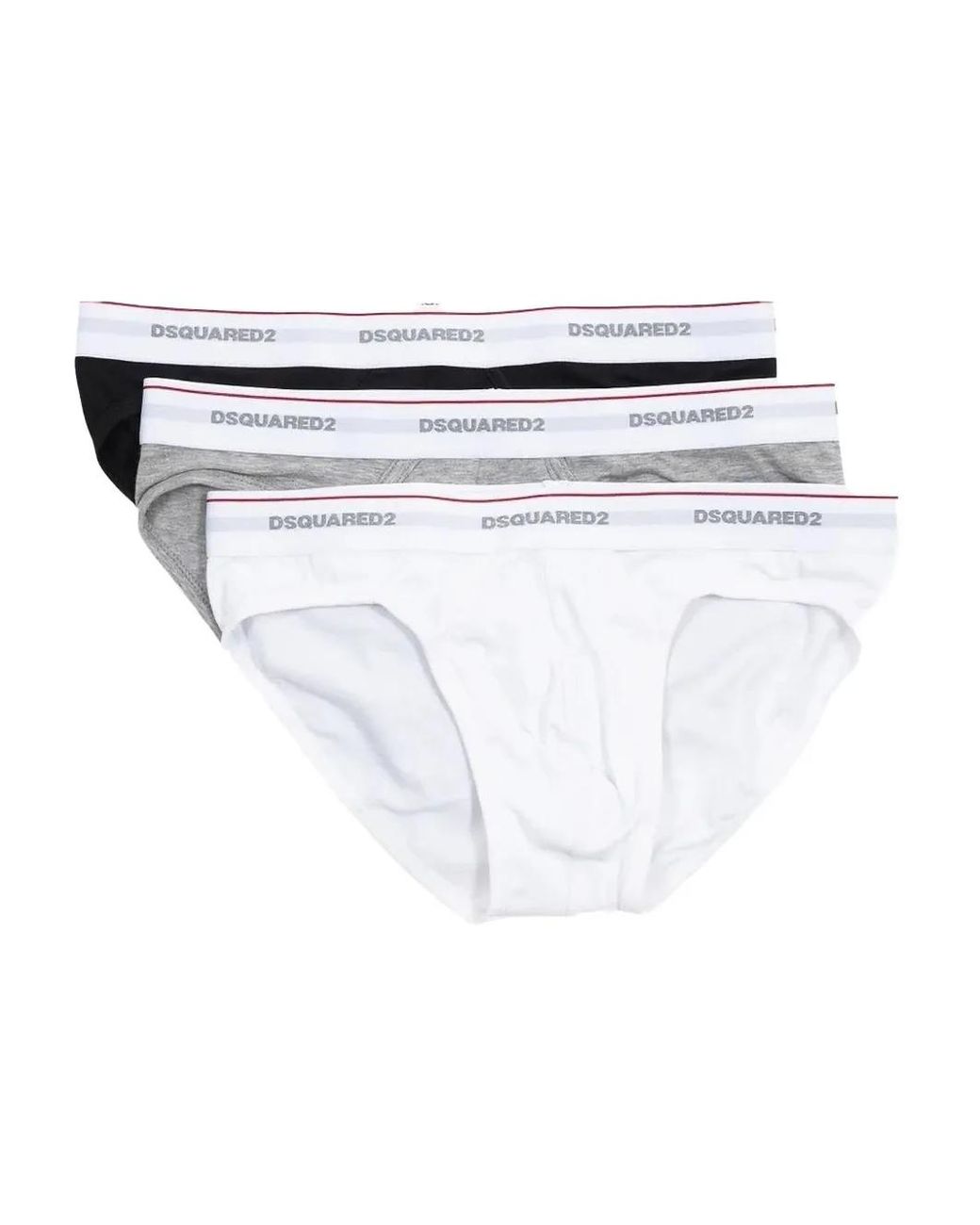 DSquared² White Logo-Band Briefs (Pack Of Three) for men