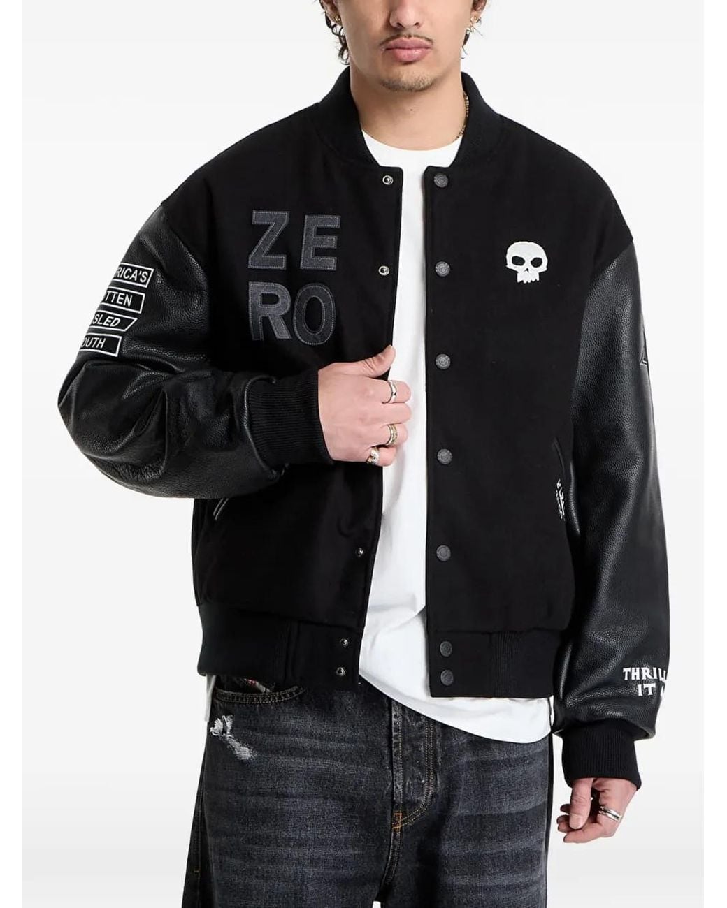 Pleasures Zero Bomberjack in het Black voor heren