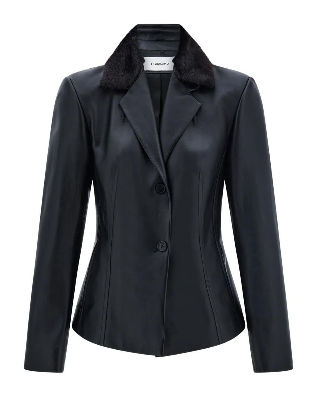 Ferragamo Black Nappa Blazer