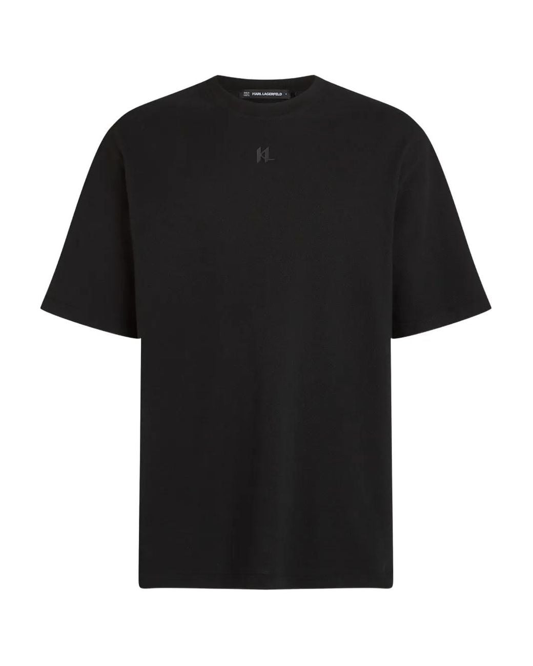 Karl Lagerfeld Black Logo-Print T-Shirt for men