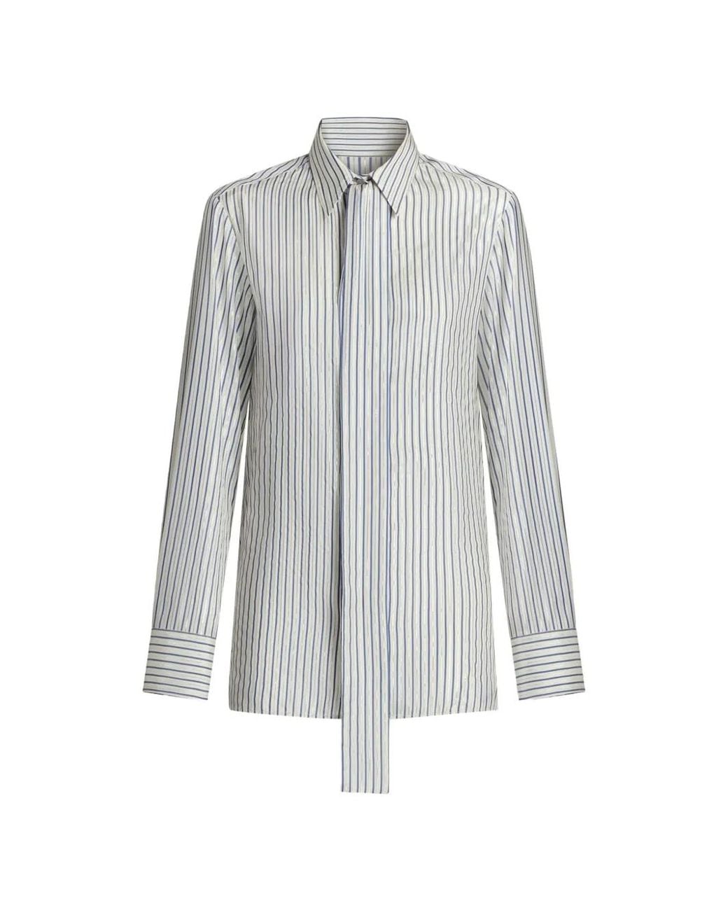 Kiton Gray Chemise Rayée À Détail Noué