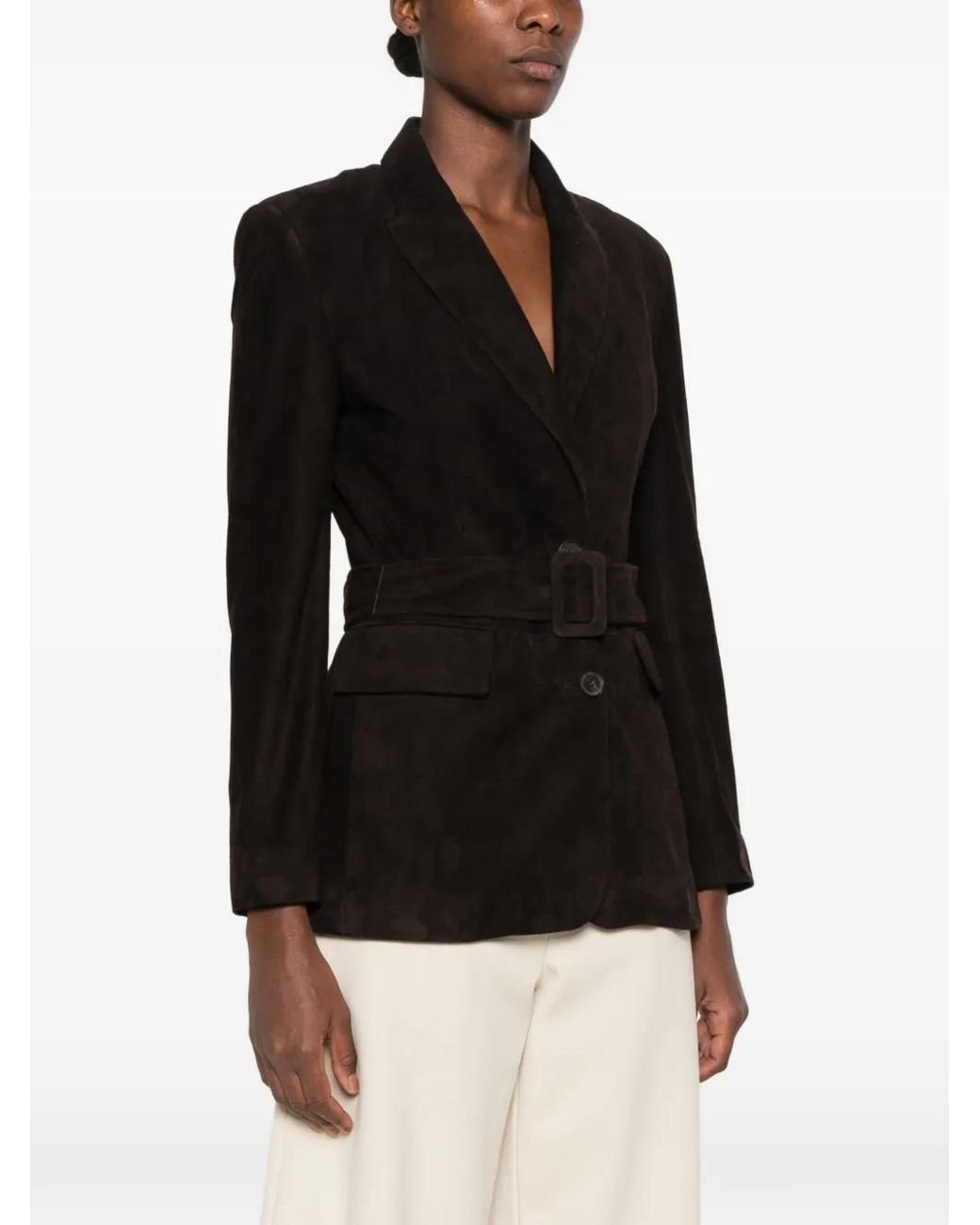 S.W.O.R.D Black Belted Suede Jacket