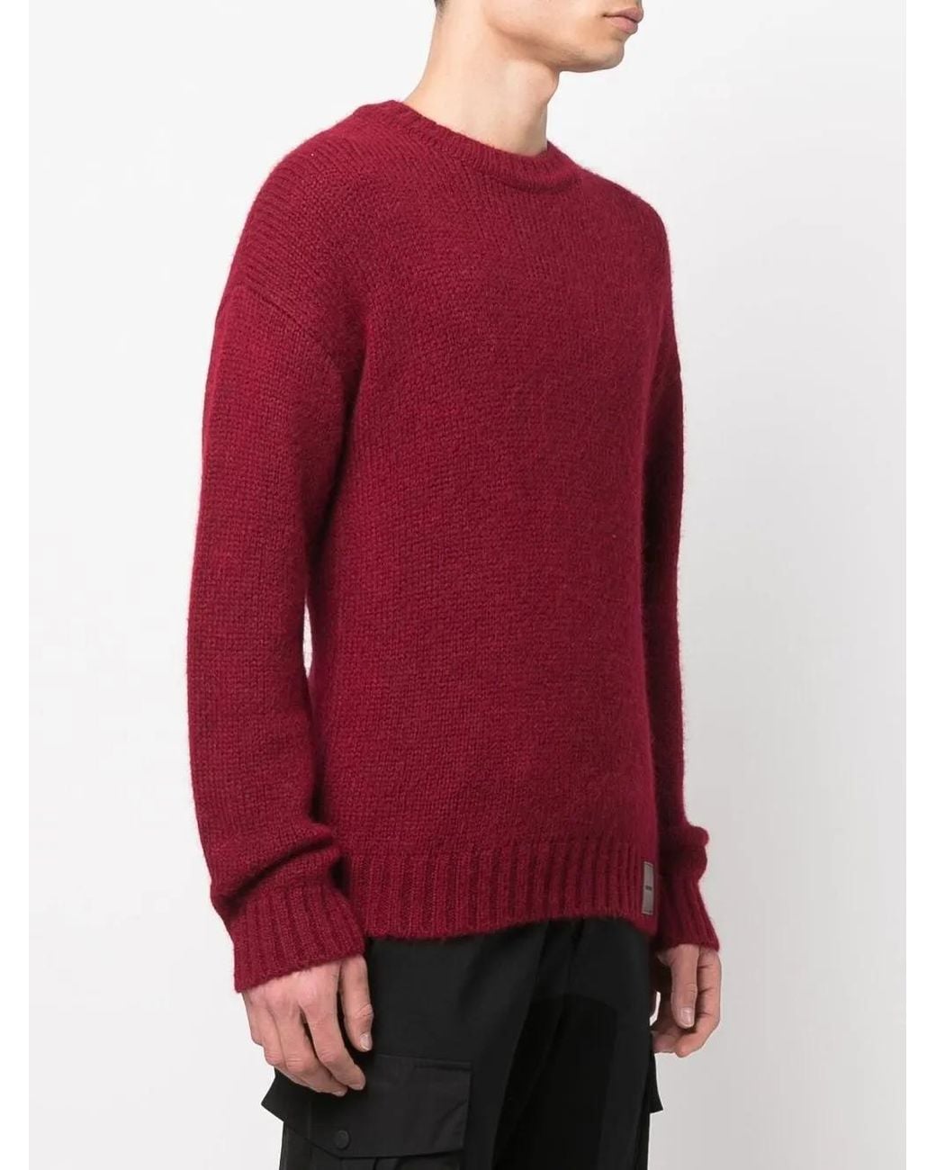 DSquared² Red Logo-Patch Knitted Jumper for men