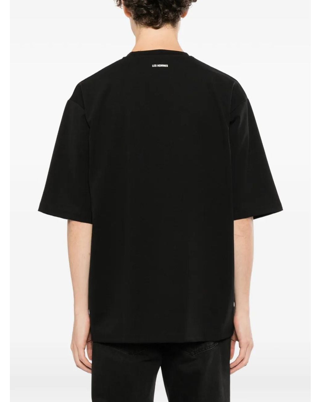 Les Hommes Black Oversized T-Shirt for men